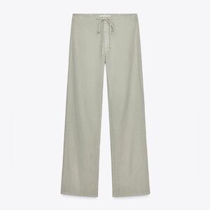Zara Straight Leg Low Slung Pants - Oil - Size 6